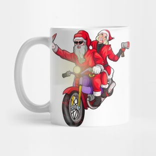 Biker Couples Santa Christmas Mug